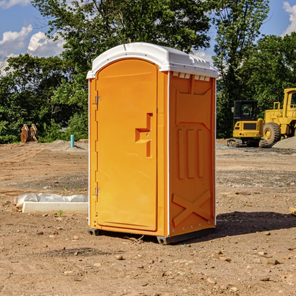 how often are the portable restrooms cleaned and serviced during a rental period in Annandale